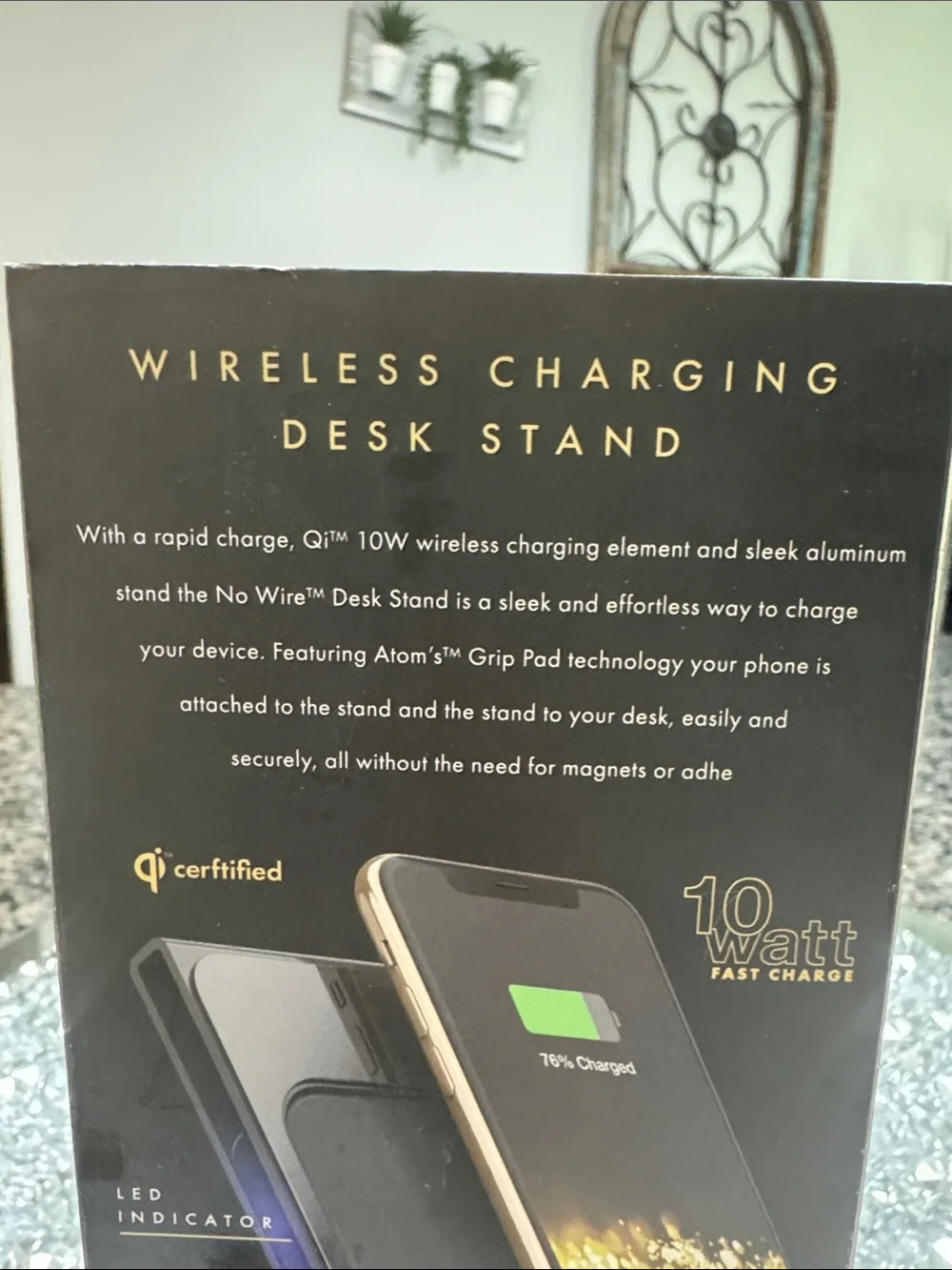 Nowire Desk Stand Wireless Charger - Black NEW